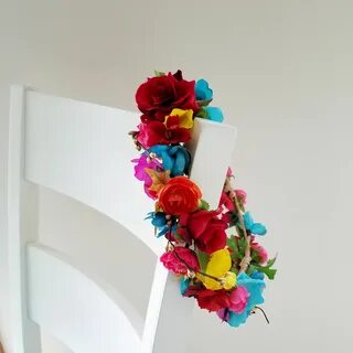 Custom Vibrant colors flower crown Quinceanera Headpiece Eve
