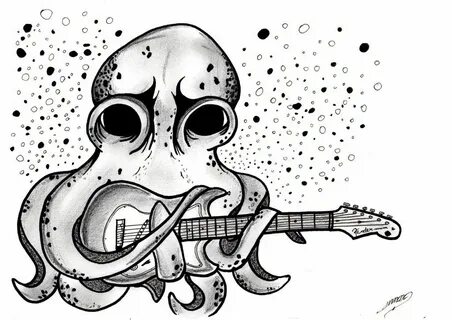 Octopus and a guitar inspired by John Frusciante by JPWalls.