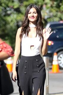 Victoria Justice - Arrives at EXTRA in Studio City GotCeleb