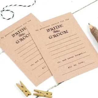 Rustic Wedding Favour Mr and Mrs Wedding Advice Cards Words 