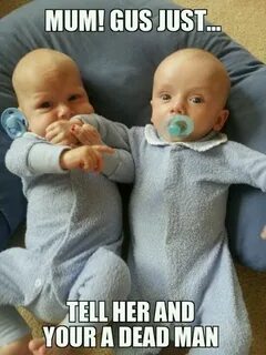 Funny twin meme Funny baby pictures, Twin humor, Baby memes