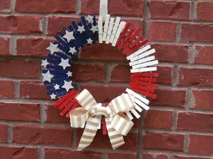 Clothespin Patriotic Wreath Tutorial Patriotic wreath, Wreat