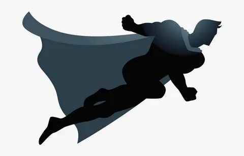 Flying Superhero Silhouette Png Clip Art Royalty Free - Flyi
