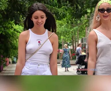 Candid braless see through pokies cleavage downblouse V - 8 