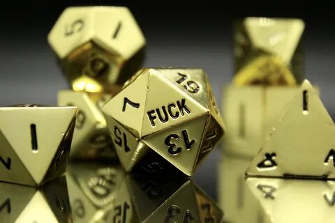 7pcs Critical Failure FCK dice set Golden 25mm D20 Etsy