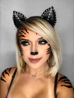 Simple Tiger Halloween makeup done by @littlegaby719 on Inst
