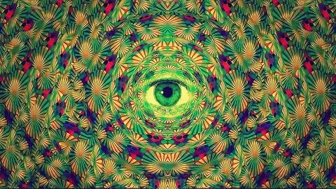 Colorful Fractal With Center Green Eye Trippy, HD wallpaper 