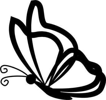 Wing Svg Hand Drawn - Outline Butterfly Clipart - Png Downlo