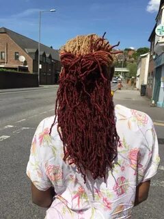 Coloured locs blonde and red. Locs hairstyles, Natural hair 