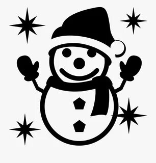 Winter Clipart , Png Download - Small Black And White Snowma