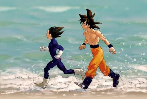 Goku x Vegeta, the beach of the universe by Saibu Goku And Vegeta, Son Goku...