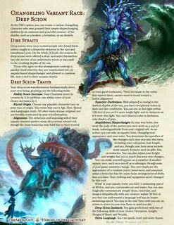 Changeling Variant Deep Scion Dungeons and dragons homebrew,