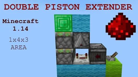 Minecraft DOUBLE PISTON EXTENDER 1.14 Quick Tutorial (1x4x3 