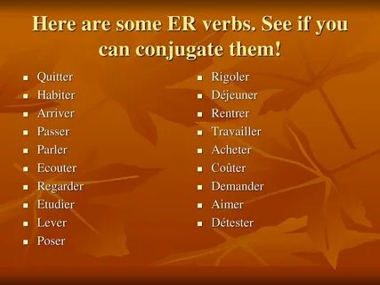 La conjugaison des verbes en "ER" - ppt download