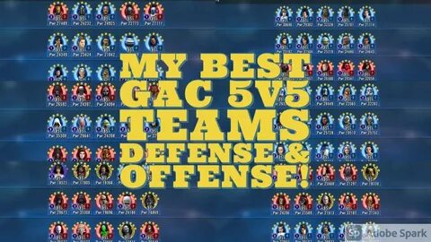 My Best 5v5 Defense & Offense Teams For Grand Arena (GAC)! S