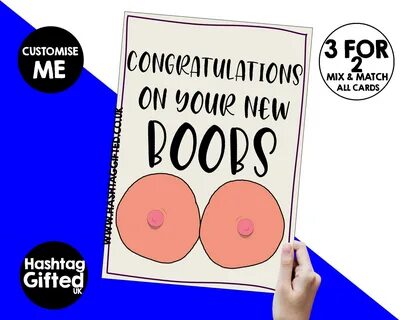 Boob Jokes Tits Tits Card Funny Card Humour Titties Boob Job Boobs ...