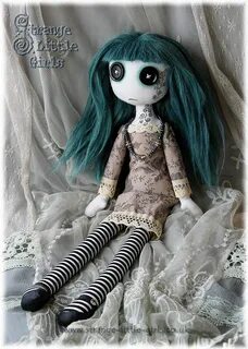 Button Eyed Gothic Doll - Octavia Teal by Strange Little G. 