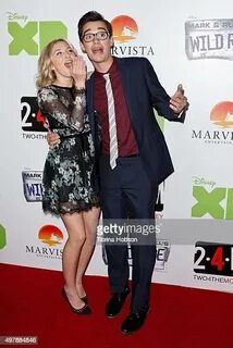Audrey Whitby and Joey Bragg attend the premiere of Disney X