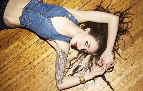 Wallpaper girl, woman, model, tattoo, floor, belly, tattoos,