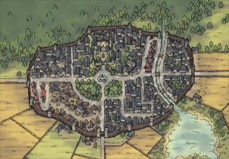 dnd town walls - Google Search Fantasy city map, Fantasy wor