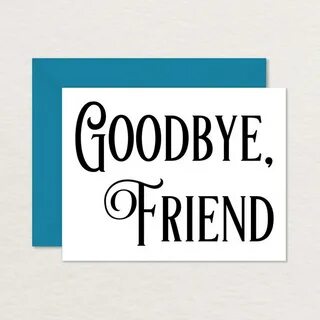 Printable Goodbye Card / Vintage Goodbye Card / Printable Et