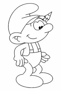 Uncolored Smurfs Sketch Coloring Page