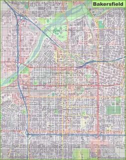 Large detailed map of Bakersfield