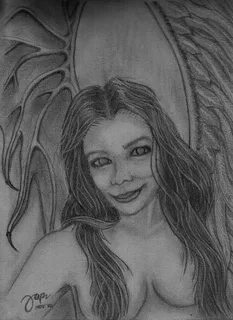 Demon or Angel Drawing by Cheppy Japz Fine Art America