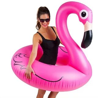 Надувной круг для плавания большой Фламинго, 120см, для взро