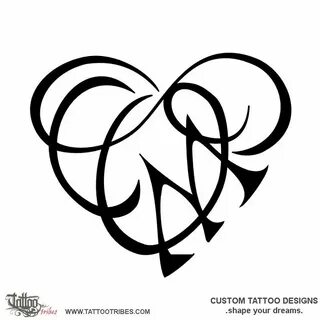 Tatuaggio di Cuore infinito O+C+M, Amore tattoo - custom tat