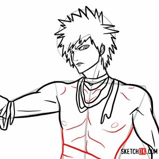 How to draw Ichigo Kurosaki unmasked Bleach - Sketchok easy 