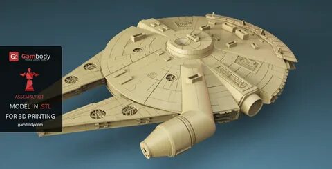 Star Wars Millennium Falcon 3D Print Model Assembly Kit on B