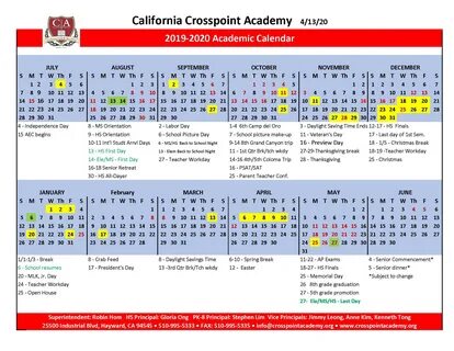 Santa Clara University Calendar 2020-2021 Printable Calendar