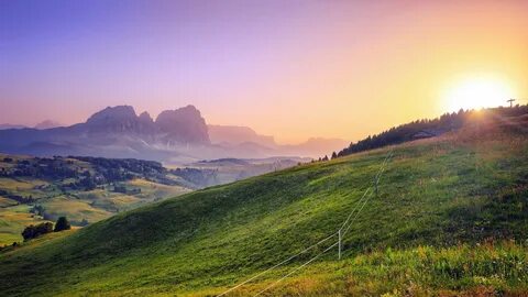 Wallpaper : sunlight, landscape, sunset, hill, nature, grass