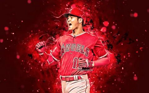 Скачать обои Shohei Ohtani, 4k, MLB, Los Angeles Angels, pit