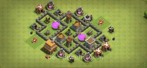 Farming Base TH4 Max Levels with Link - Town Hall Level 4 Ba