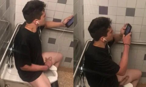 Best jerk off in public toilet porn