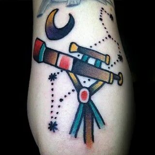 40 Telescope Tattoo Designs For Men - Stargazing Ink Ideas T