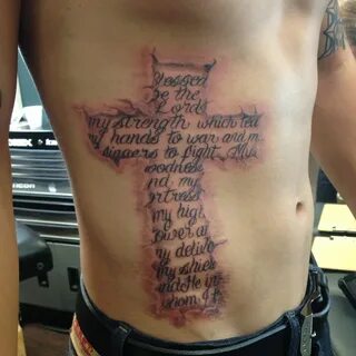 Cross verse tattoo I did Psalm 144 Tatuagem na mão, Tattoo c