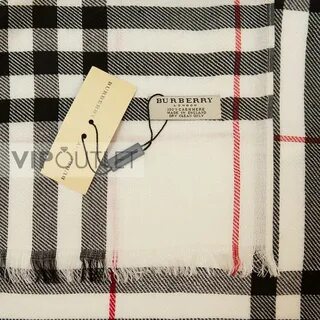 Тёплый шарф Burberry "Check Scarf" белый