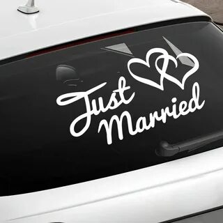 Декор Just Married Car Sign - Wedding Car Window Sticker: ку