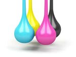 CMYK Concept with Four Drop. 3d Rendering. Stock Illustratio