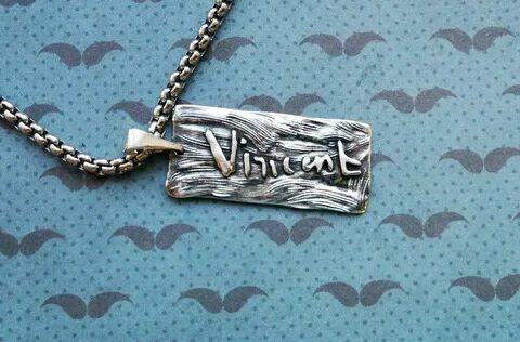 Personalized Handwriting silver pendant, Vincent van-Gogh Si