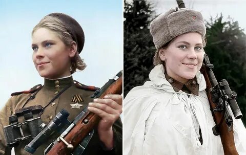 Stunning Colorized Photos Of Legendary Soviet Female Snipers