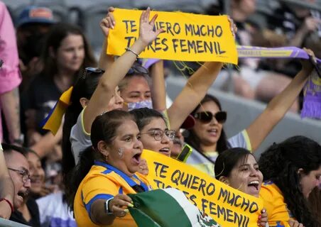 Tigres fans support their team during the first half of. 