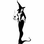 Sexy Wicked Witch Halloween Wall Sticker / Decal - World of 