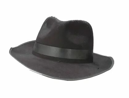 Adult Black Flocked Gangster Hat - Mr. Costumes