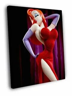 Jessica Rabbit Hot Red Dress Cartoon Disney 50x40 Framed Can