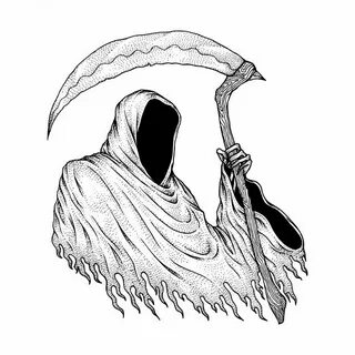 Premium Vector The grim reaper illustration, hand drawn Cool