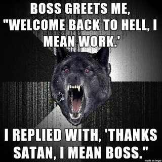 After a long vacation, this is how my boss welcomes me. - Me